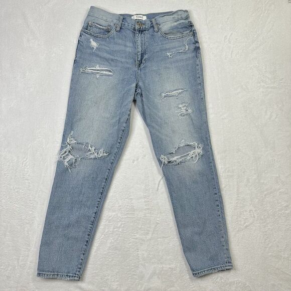Pistola Jeans Womens 30 Light Fade Distressed Destroyed Worn Straight Stretch - Picture 1 of 11